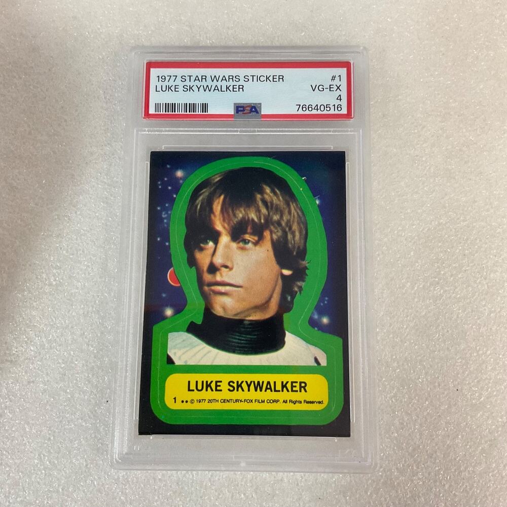 Star Wars 1977 Luke Skywalker Sticker Card #1 PSA 4 CERT#76640516